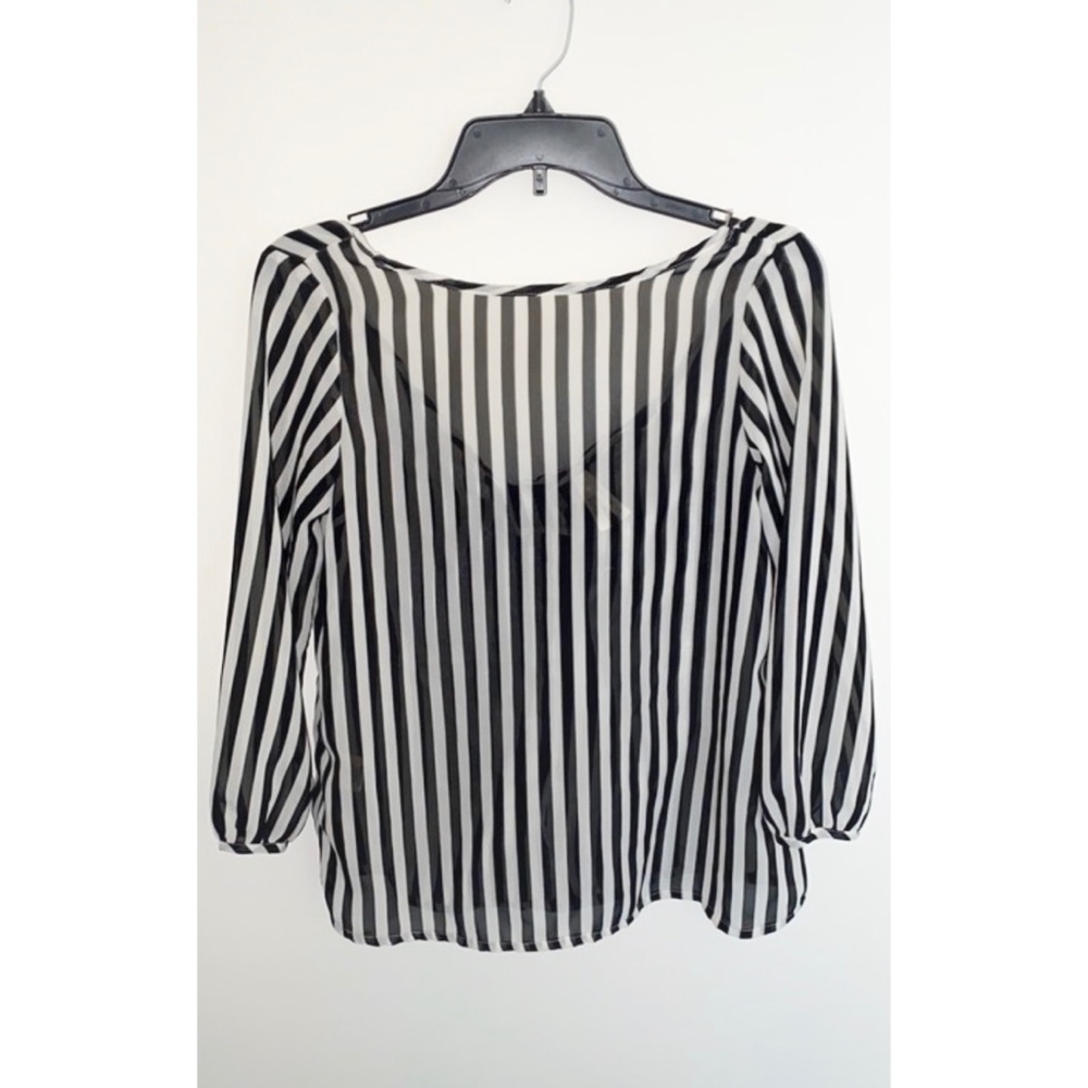 Truth NYC striped see-through long sleeve